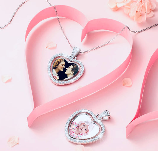 Custom double sided heart necklace
